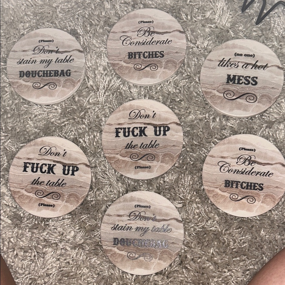 Funny Drink Coasters Set with holder